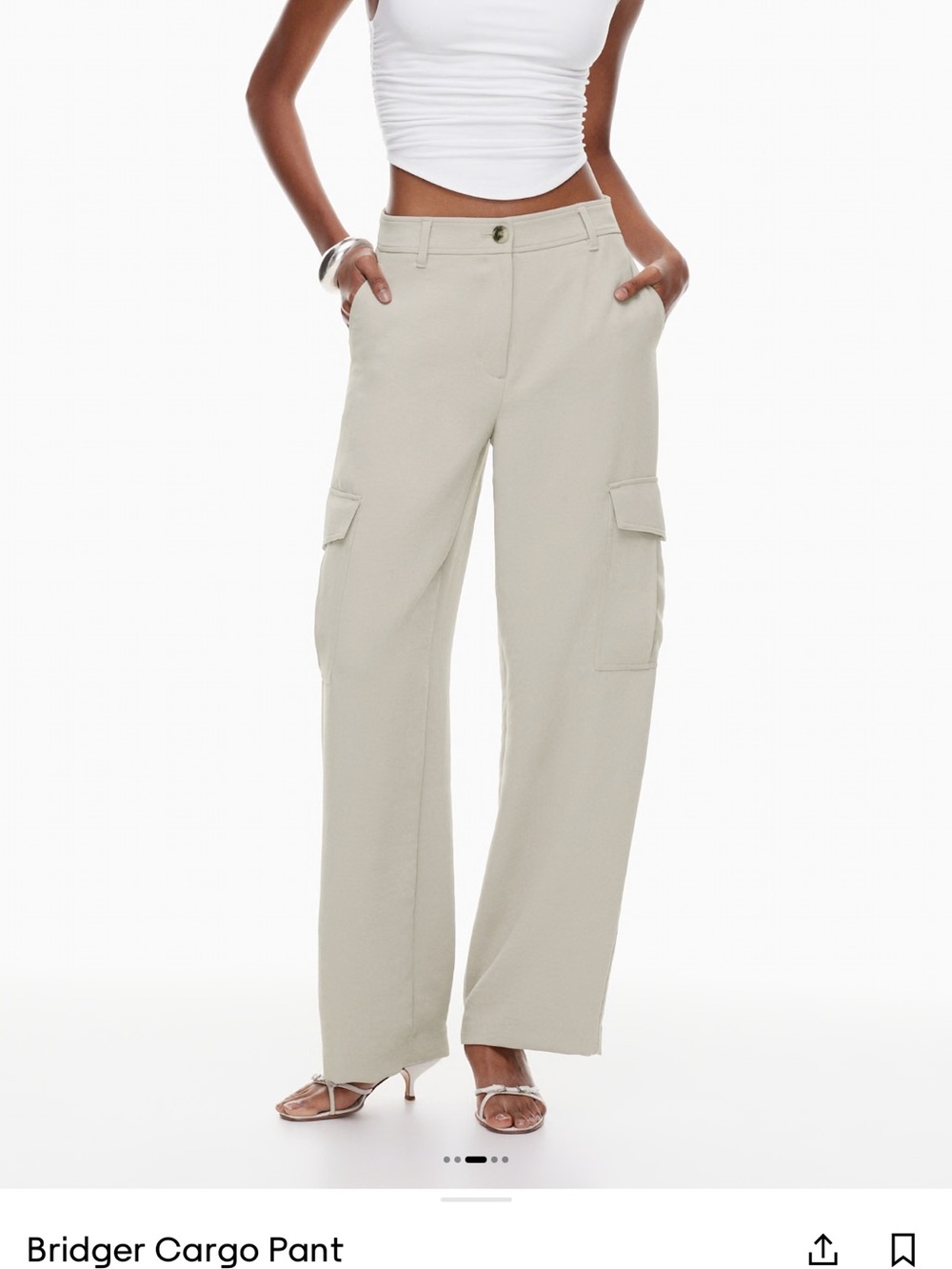 Wilfred Bridger Cargo Pants- Matte Pearl- Size 2